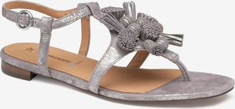 Johnston & Murphy Lilly Tassel Thong WomensSilver Metallic Slippers ZOGG1775