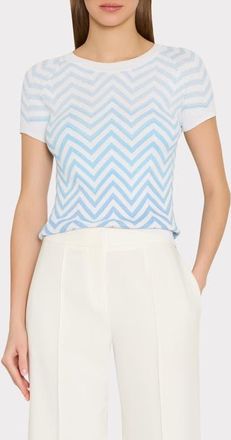 Milly Kaira Metallic Stripe Sweater in Blue Multi at Nordstrom, Size X-Large