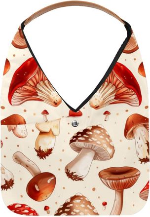 Generic Mushrooms Reusable Lightweight Grocery Bags - Foldable Into Compact Pouch, Washable & Sturdy, Multipurpose for Shopping and Travel