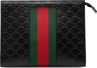 Gucci ssima Web Clutch