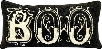 R16 Home Embroidered Boo Throw Pillow in Black/white at Nordstrom Rack