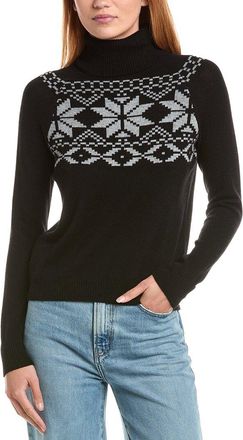Sofiacashmere Sofiacashmere Fairisle Turtleneck Wool & Cashmere-Blend Sweater