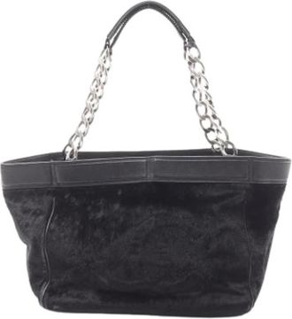 Chanel Pre-owned Tote Bags, female, Black, Size: ONE SIZE Pre-owned Vintage Leather Tote Bag