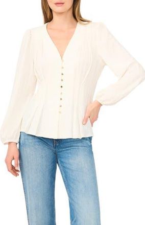 Ted Baker Textured Long Sleeve Top in New Ivory at Nordstrom Rack, Size X-Small