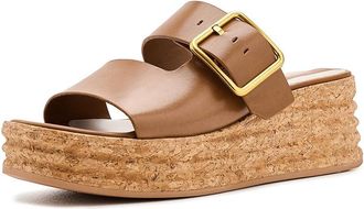 Franco Sarto L-Taziana3 Espadrille Sandals Womens Sandals Fawn Brown Leather : 7.5 M