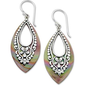 Samuel B. Sterling Silver Grey Mother-of-Pearl Marquise Drop Earrings at Nordstrom Rack