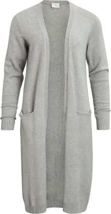Vila Womens VIRIL Long L/S Knit Cardigan-NOOS Sweater, Light Grey Melange, XXL