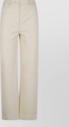 Loulou Studio leather straight-leg trousers
