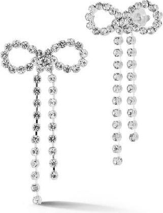 Sphera Milano CZ Bow Drop Earrings in Silver at Nordstrom Rack