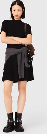 Maje Short Knit Button Dress - Black - Maje