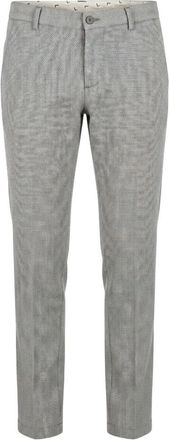Trussardi Pantalon met micro-patroon - Heren - Broeken - Grijs - Maat: XS Linnen