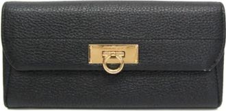 Ferragamo Pre-owned Wallets, female, Black, Size: ONE SIZE Pre-owned Leather Wallet