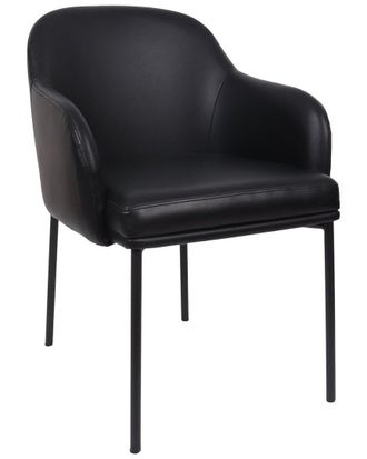 Manhattan Comfort Set Of 2 Loft Metal Vegan Leather Armchairs