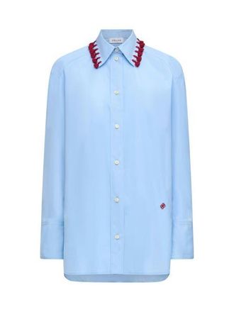 C&acirc;llas Milano LYN Tassel collar shirt in Blue at Nordstrom, Size 4L