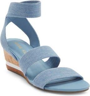 Anne Klein Barnett Wedge Ankle Strap Sandal in Blue at Nordstrom Rack, Size 5.5