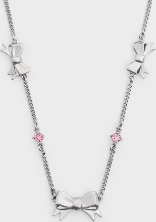 Charles & Keith Paige Bow Crystal Necklace