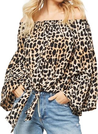 Promesa Wild Thing Leopard Top In Brown