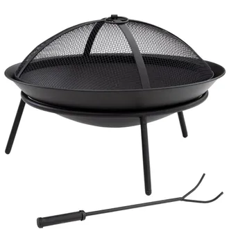 OUTSUNNY Brasero exterior 47x47x33 cm negro