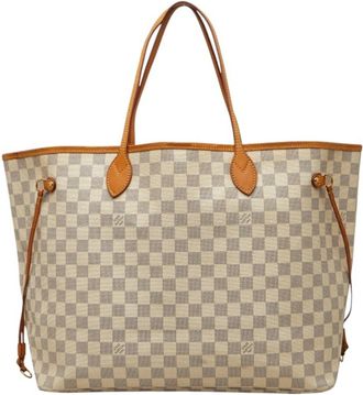 Louis Vuitton Brown White Pvc Leather Shoulder Bag Tote Bag (Pre-Owned)