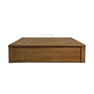 Hannun Canap&eacute; doble con almacenaje de abeto macizo marr&oacute;n 180x190 cm