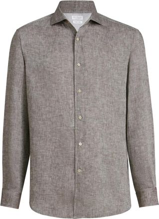 Brunello Cucinelli Linnen overhemd - Bruin