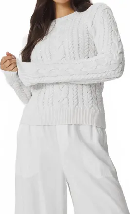 Splendid Annabella Cable Knit Sweater In White