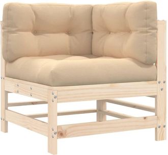 vidaXL Corner Sofa with Cushions Solid Wood Pine Vidaxl