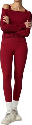 MPG Sport Ribbed Leggings In Merlot