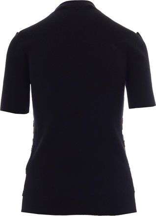 Marni Womens Short-Sleeve 3d Wave Sweater Black Virgin Wool Jumpers