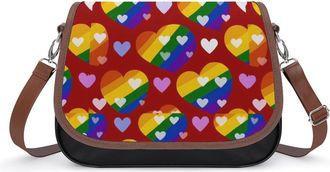 Generic LGBTQ Heart Rainbow Gay Fashion Womens Crossbody Bags Novelty Handbag Shoulder Bag Purse