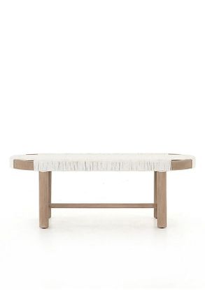Four Hands Sumner Rectangular Woven Rope Teak Outdoor Bench