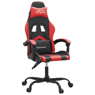vidaXL Sedia Da Gaming Girevole Nera E Rossa In Similpelle Vidaxl