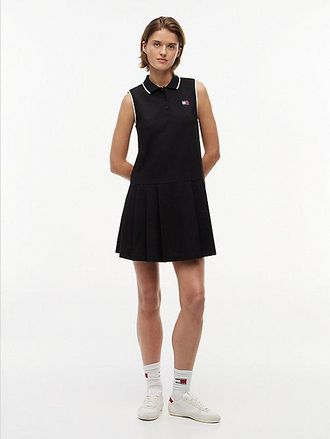 Tommy Hilfiger Vestido corto tipo polo de piqu&eacute; con parche