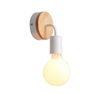 OEM Lampe Frontale Miroir De Salle De Bain, Lampe Murale Pivotante Iron Bend, 1 Lampe En Bois Blanc, Blanc