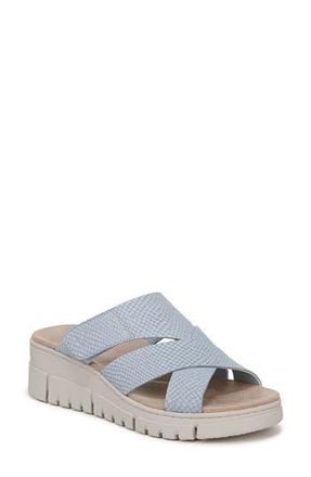 Vionic Uptown Sunset Slide Sandal in Blue Mist Nubuck at Nordstrom Rack, Size 9