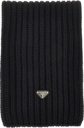 Prada Wool scarf with triangle logo Woman One Size