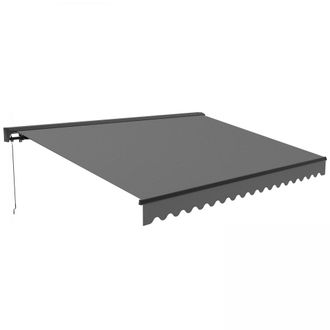Oviala Toldo semi-integral de 2,50x2m en aluminio gris