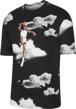 Nike Jordan Mens Air Jordan Casual Printing Round Neck Pullover Short Sleeve Black T-Shirt DM1437-010