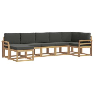 vidaXL Conjunto De Sof&aacute;s De Exterior 7 Pcs Blanco Y Antracita Vidaxl