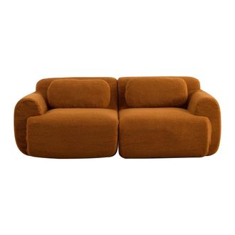 Urban Meuble Sof&aacute; modular de 2 plazas en pana caramel con reposabrazos