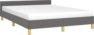 vidaXL Bed Frame without Mattress Dark Grey 180x200cm Super King Fabric vidaXL