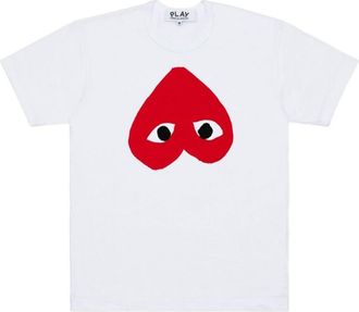 Comme Des Gar&ccedil;ons White Crew Neck Graphic T-Shirt