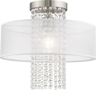 Livex Lighting Livex Bella Vista 1 Lt Brushed Nickel Ceiling Mount