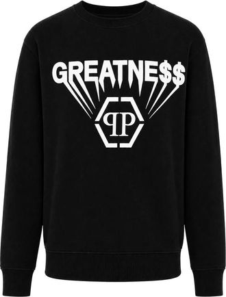 Philipp Plein Heren, Sweatshirts & Hoodies, Zwart, Maat: XL Katoen