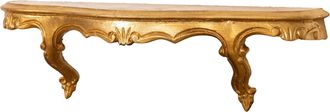 Biscottini International Biscottini - Repisa De Pared De Madera Acabado Dorado Envejecido 47x13x14 Cm