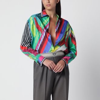 Versace Formula 6 multicolored silk twill shirt