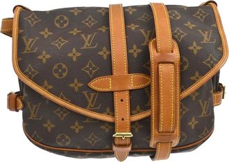 Louis Vuitton Saumur Monogram Canvas Brown Canvas Handbag (Pre-Owned)