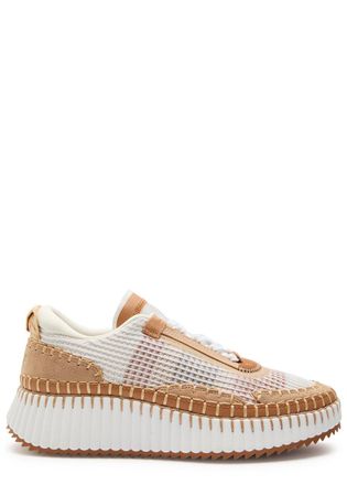 Chlo&eacute; Nama Panelled Knitted Sneakers - Beige - 37 (IT37 / UK4)