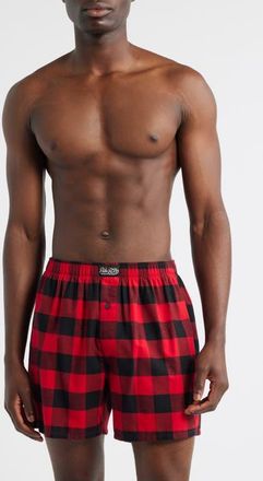Polo Ralph Lauren Yarn-Dyed Cotton Boxers in Red Polo Black Buffalo at Nordstrom, Size X-Large