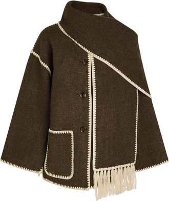 Toteme Scarf-effect Wool-blend Jacket - Brown - 44 (UK16 / XL)